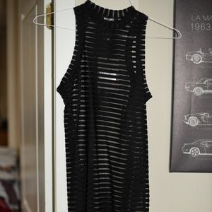 Sheer Stripe Bodycon Dress